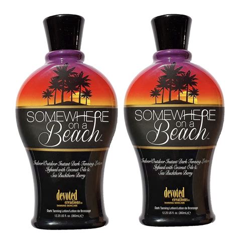 2 Pack Devoted Creations Somewhere On A Beach Instant Dark Tanning Lotion 1225 Oz