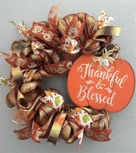 Thankful And Blessed Fall And Thanksgiving Wreath Free