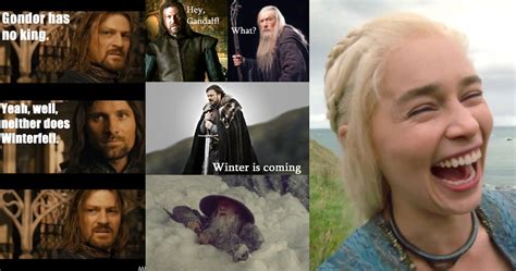 15 Hilarious Af Game Of Thrones Lord Of The Rings Crossover Memes