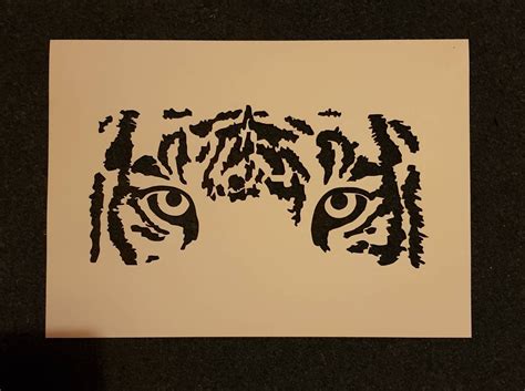 A4 Tiger Eyes Stencil Laser Cut From Mylar Etsy New Zealand