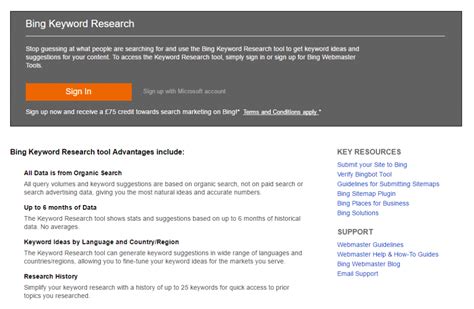 Bing Keyword Research Tool The Digital Marketing Directory