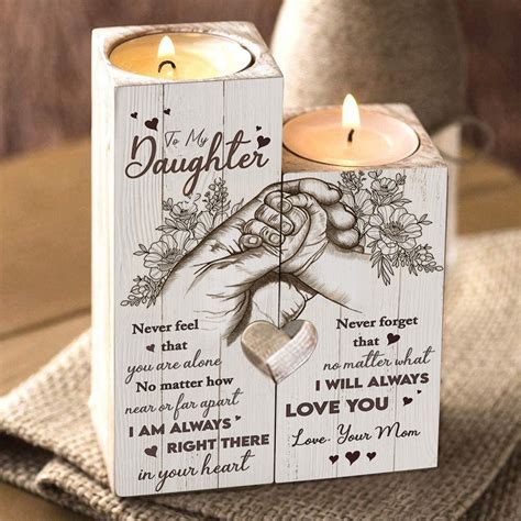 Mom To Daughter I Am Always Right There In Your Heart Candle Holder