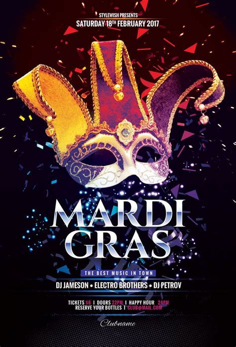 Mardi Gras Flyer Carnival Posters Event Poster Design Flyer Design Templates