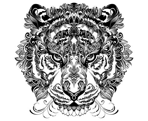 Tiger Mandala Zentangle Animal Etsy