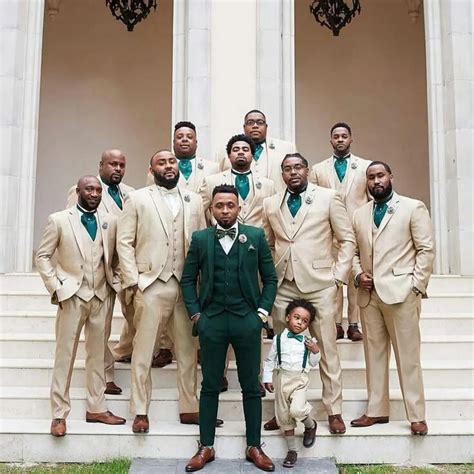 Green Suit Men Suits Wedding Suits For Men Champagne Bridegroom