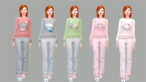 Sims 4 Ccs The Best Sleepwear Set By Mysimlifefou