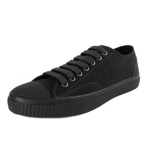 Mens Fred Perry Sneaker Hughes Shower Resistant Canvas Black • Lakeview Sagar