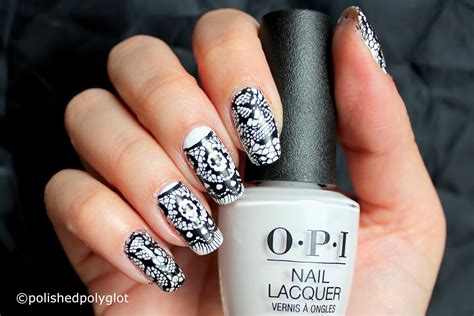 Nail Art │ Black And White Lace Manicure Nail Crazies Unite