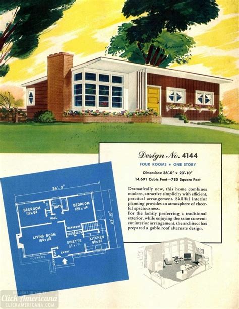 130 Vintage 50s House Plans Used To Build Millions Of Mid Century Homes