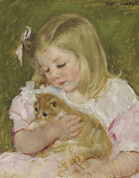 Mary Cassatt 1844 1926 Sara Holding A Cat Christies