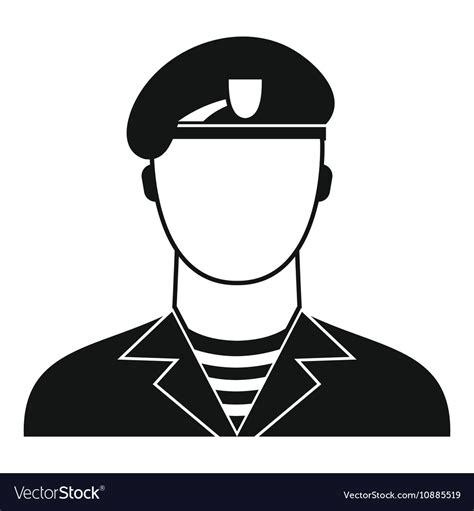 Modern Army Soldier Icon Simple Style Royalty Free Vector
