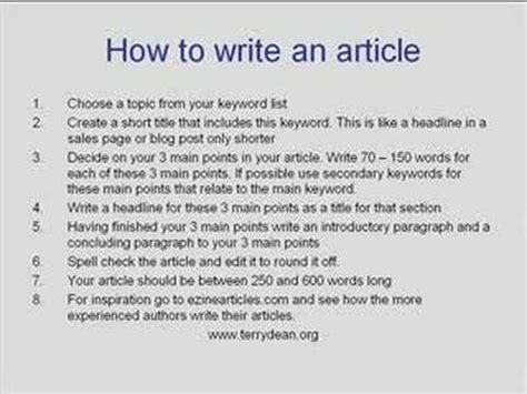 Scientic writing, technical writing, journal article, how to, outline. How to write an article - YouTube