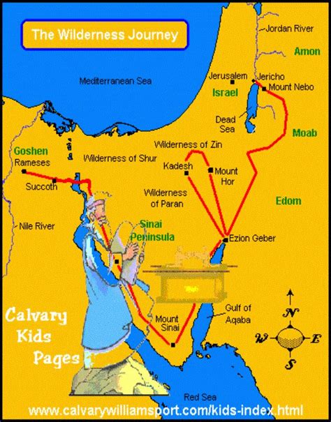 Map Of Israelites Journey In The Desert