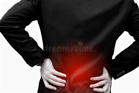 Back Of A Male Businessman With Back Pain Stock Image Image Of