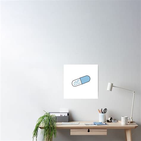 Baby Blue Chill Pill Trendy Cute Aesthetic Poster For Sale By