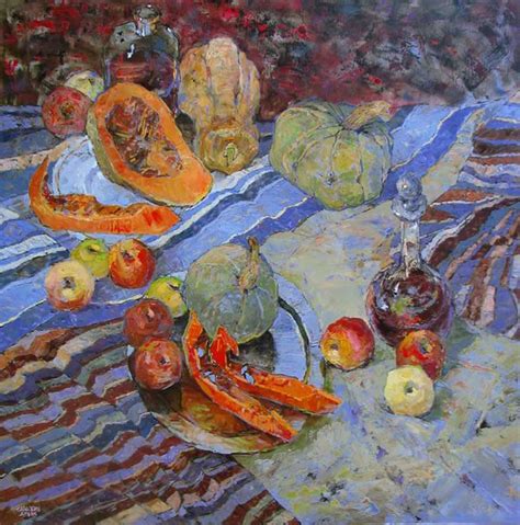 Still Life With Melons And Apples By Denis Sarazhin Paul Scott Gallery