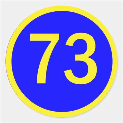 Number 73 In A Circle Classic Round Sticker