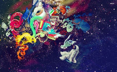Astronaut In Artistic Space Hd Wallpaper Trippy Backgrounds Trippy