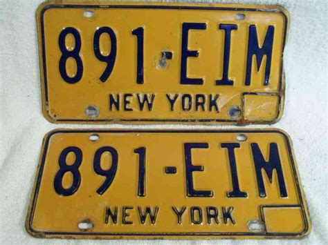 New York State License Plates Tag 891 Eim