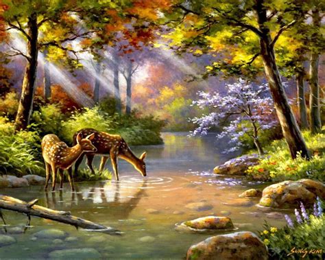 Forest Painting Landscape Paintings Beautiful Paintings