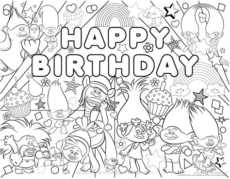 Dreamworks trolls fancy trolls coloring pages branch and poppy from trolls coloring page 4 30 Printable Trolls Movie Coloring Pages