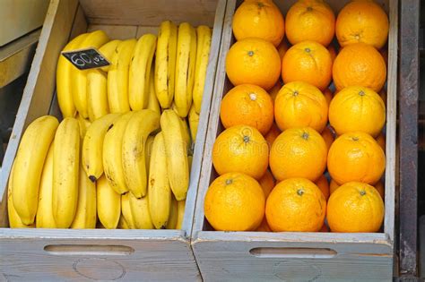 Bananas And Oranges Stock Photo Image Of Crates Shelf 62363444