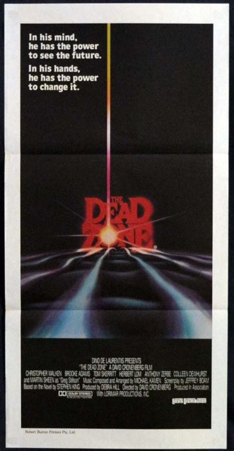 All About Movies The Dead Zone 1983 Daybill Movie Poster David
