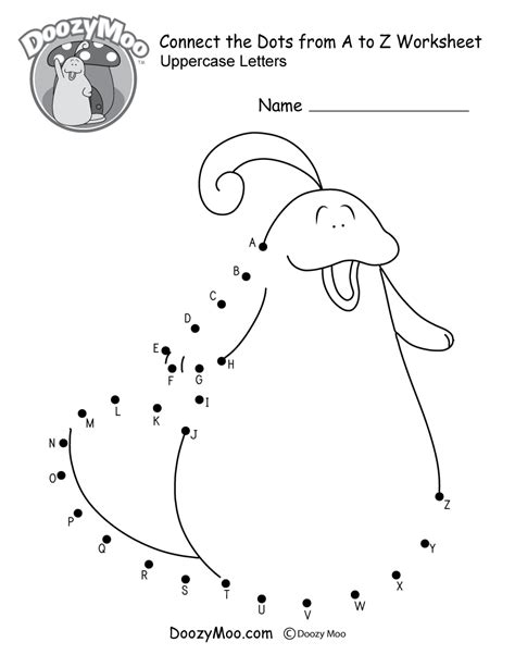 Connect The Dots From A To Z Worksheet Free Printable Doozy Moo