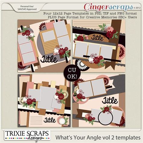 Whats Your Angle Vol 2 Template Pack By Trixie Scraps Designs