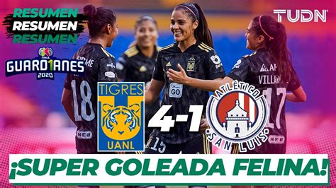 Resumen Y Goles Tigres 4 1 Atl San Luis Guard1anes 2020 Liga Mx