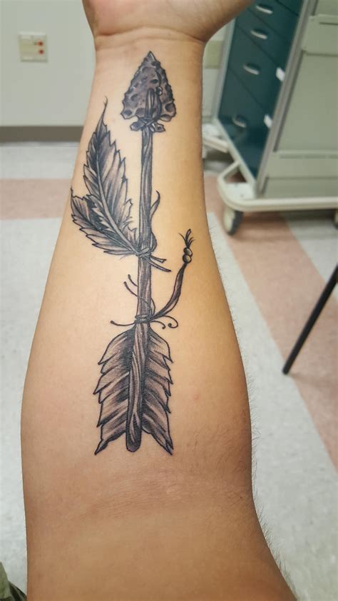 First Tattoo Native American Arrow By Donie At Iron Rose Tattoos In Columbusga Native Tattoos