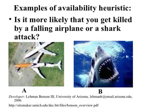 According to marx and weber (2012), availability bias or the availability heuristic refers to the human tendency to judge an event by the ease with which examples of the event can be retrieved from your. Availability Heuristic- People will overstimate the ...