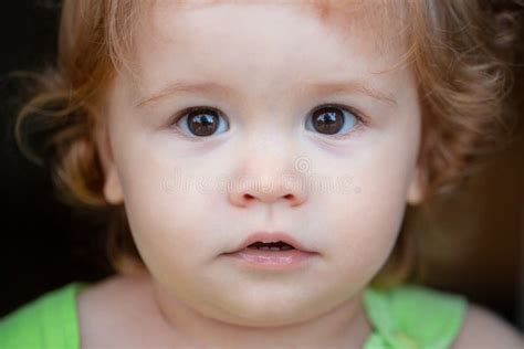 Caucasian Baby Portrait Close Up Kids Face Stock Photo Image Of