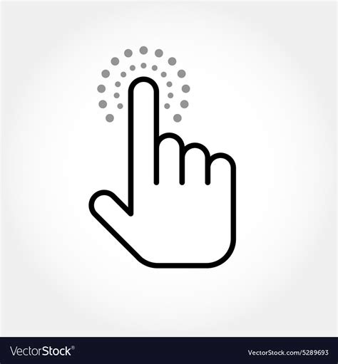 Hand Cursor Clicking A Link Touching Finger Vector Image