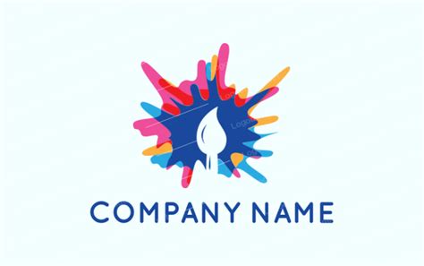 paint brush   artistic painting splash logo template  logodesignnet
