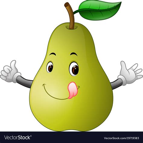 Pear With Face Royalty Free Vector Image Vectorstock