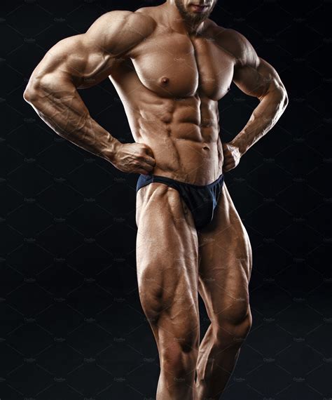 Bodybuilder Man With Perfect Abs Containing Muscle Bodybuilder And