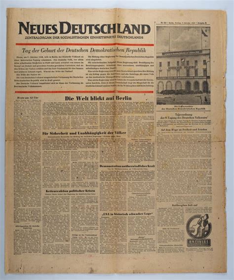 Zeitung Neues Deutschland 7101949 In 2020 Ddr Museum Berlin Ddr