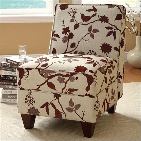 Yaheetech velvet club chair accent arm chair upholstered barrel chair with armrest for living room bedroom navy blue. Coaster Accent Chair in White and Brown | Accent chairs ...