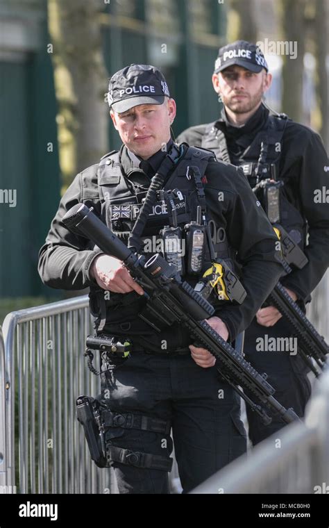Authorised Firearms Officer Afo A British Police Officer In