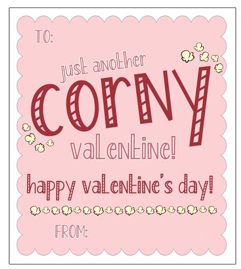 Popcorn Themed Valentines Day Printable Cards And T Tags For The
