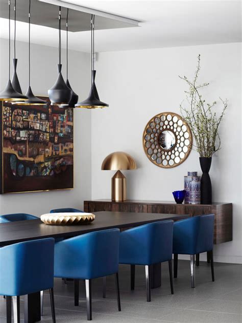 The size fits our small space but feels roomy. Navy Blue Dining Chairs | Houzz