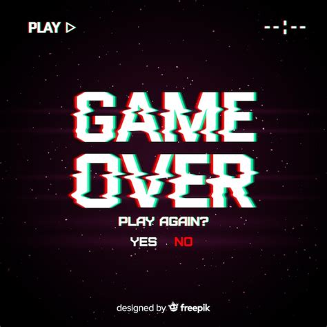 Free Vector Glitch Effect Game Over Background
