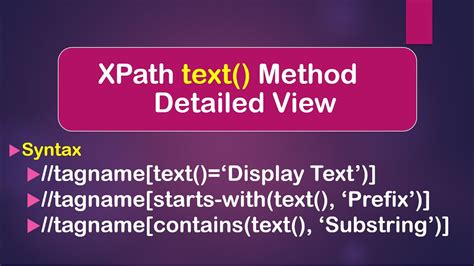 How To Use Text Method In XPath Selenium WebDriver Java YouTube