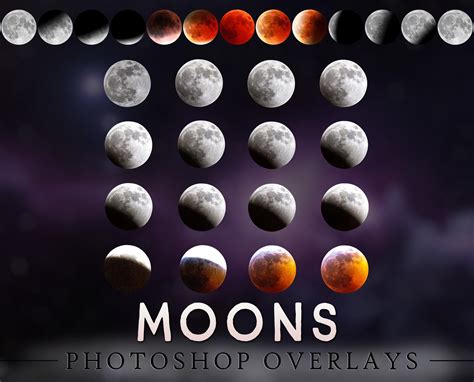 Moon Overlay Photoshop Overlays For Photographers Etsy