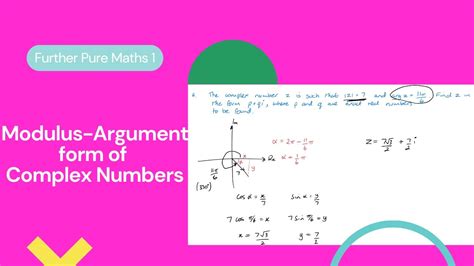 Modulus Argument Form Of Complex Numbers Edexcel IAL FP YouTube