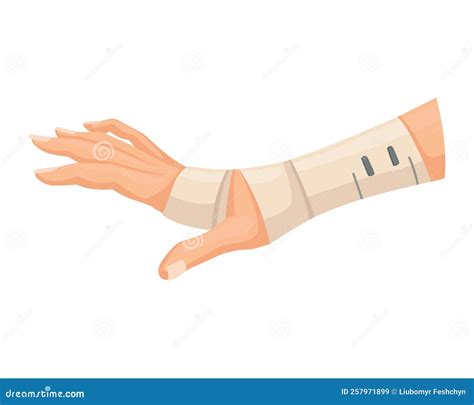 Hands Injured Skin and Procedures of Bandaging. First Aid for Wound