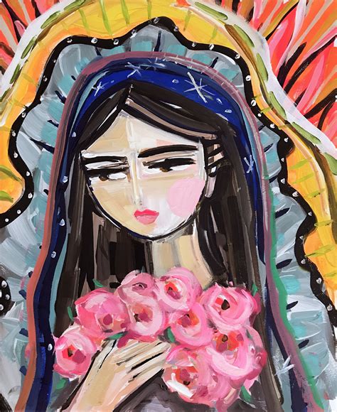 Print On Canvas Modern Guadalupe Etsy Virgin Mary Art Canvas