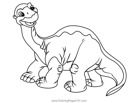 Littlefoot From The Land Before Time Coloring Page for Kids - Free The