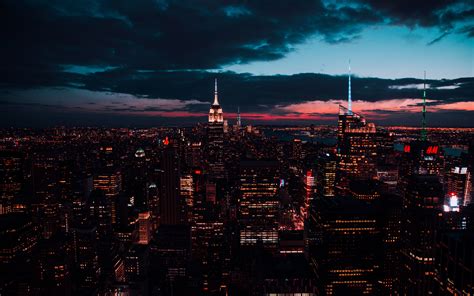 Download 3840x2400 Wallpaper New York Buildings Night Cityscape 4k